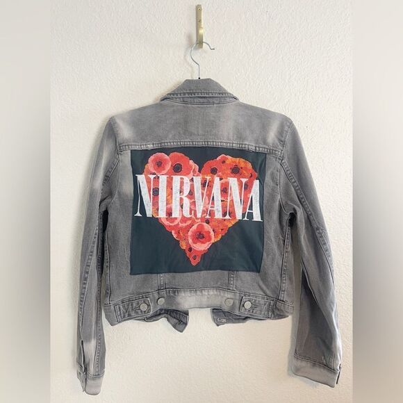 SOLD.Nirvana x Daydreamer upcycled Levi jean jacket custom one of a kind - Picture 1 of 8